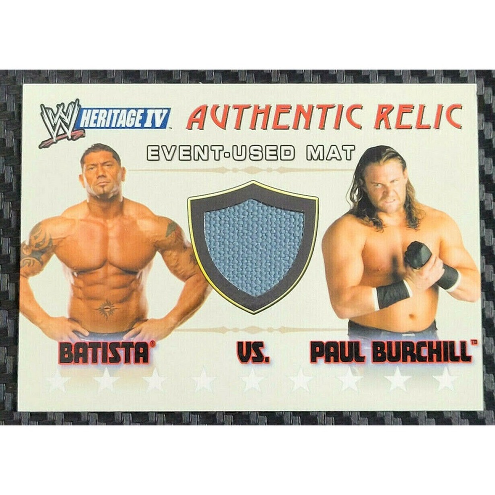 2008 TOPPS WWE HERITAGE -‎ BATISTA VS P. BURCHILL - RINGSIDE RELICS EU MAT